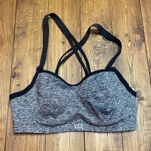Victorias Secret VSX sport size 32C gray and black sports bra